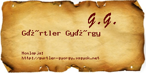 Gürtler György névjegykártya